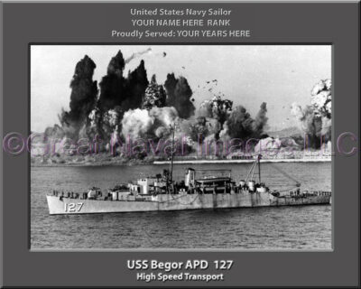 USS Begor APD 127 Personalized ship Photo
