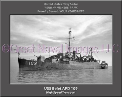 USS Belet APD 109 Personalized Navy Ship Photo