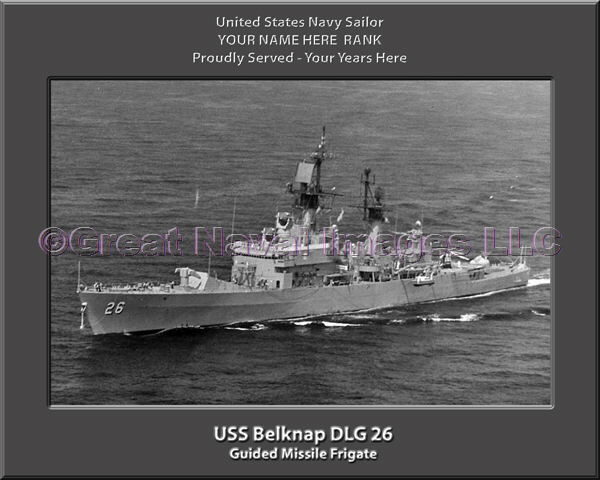 USS Belknap DLG 26 Personalized Ship Photo on Canvas