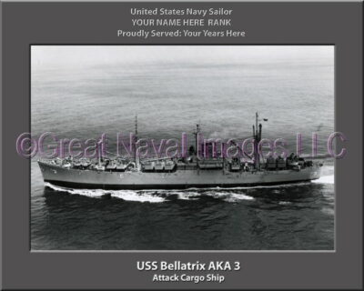 USS Bellatrix AKA 3 Personalized ship Photo
