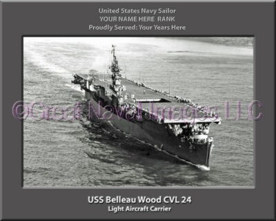 USS Belleau Wood CVL 24 Personalized Photo on Canvas