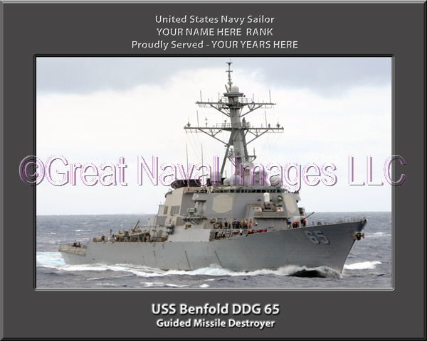 USS Benfold DDG 65 Personalized ship Photo