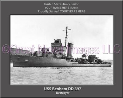 USS Benham DD 397 Personalized Navy Ship Photo