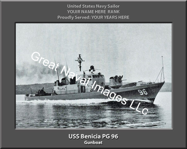 USS Benicia PG 96 Personalized and Printed on Canvas