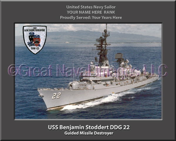 USS Benjamin Stoddert DDG 22 Personalized ship Photo
