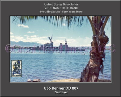USS Benner DD 807 Personalized ship Photo