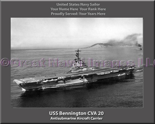 USS Bennington CVA 20 Personalized Photo on Canvas