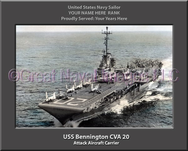 USS Bennington CVA 20 Personalized Photo on Canvas