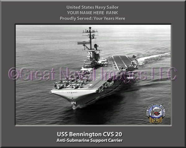 USS Bennington CVS 20 Personalized Photo on Canvas