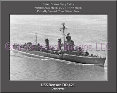 USS Benson DD 421 Personalized ship Photo