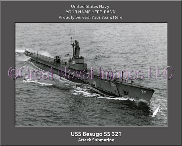 USS Besugo SS 321 Personalized Photo on Canvas