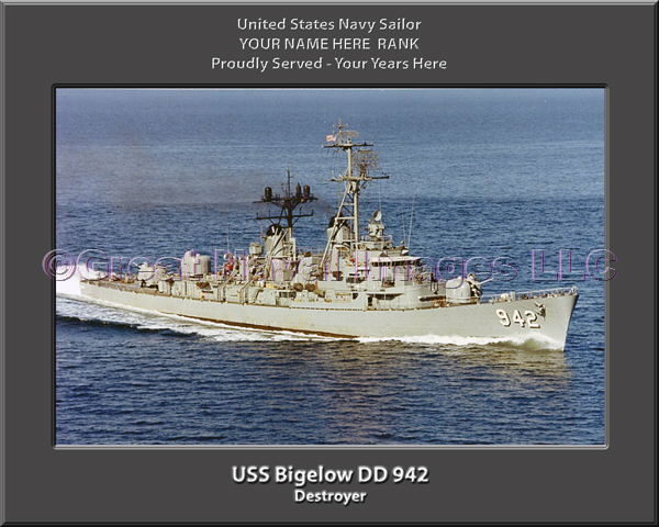 USS Bigelow DD 942 Personalized ship Photo