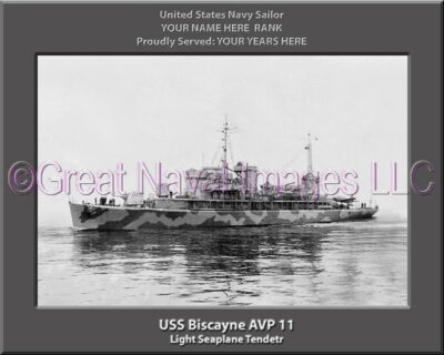 USS Biscayne AVP 11 Personalized ship Photo