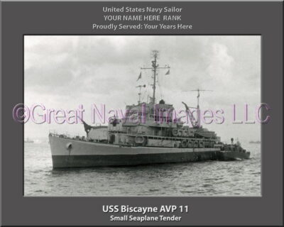 USS Biscayne AVP 11 Personalized ship Photo