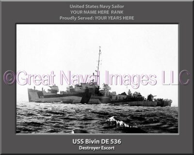 USS Bivin DE 536 Personalized Navy Ship photo