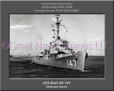 USS Blair DE 147 Personalized Navy Ship Photo