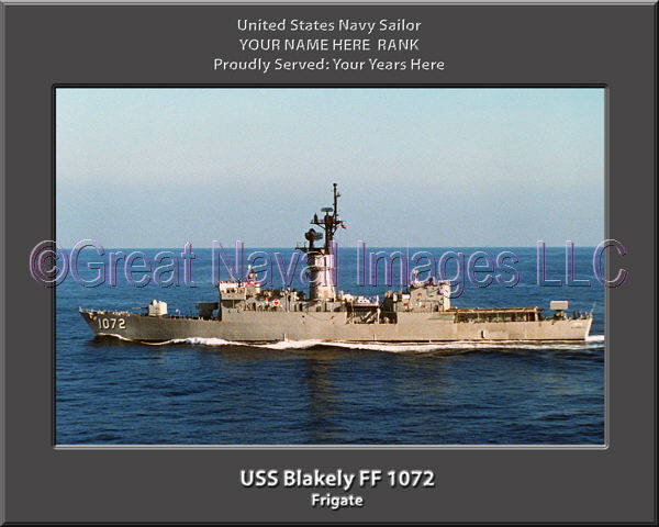 USS Blakely FF 1072 Personalized Ship Photo on Canvas
