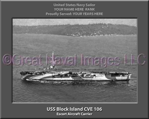 USS Block Island CVE 106 Personalized Photo on Canvas