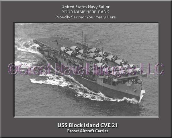 USS Block Island CVE 21 Personalized Photo on Canvas