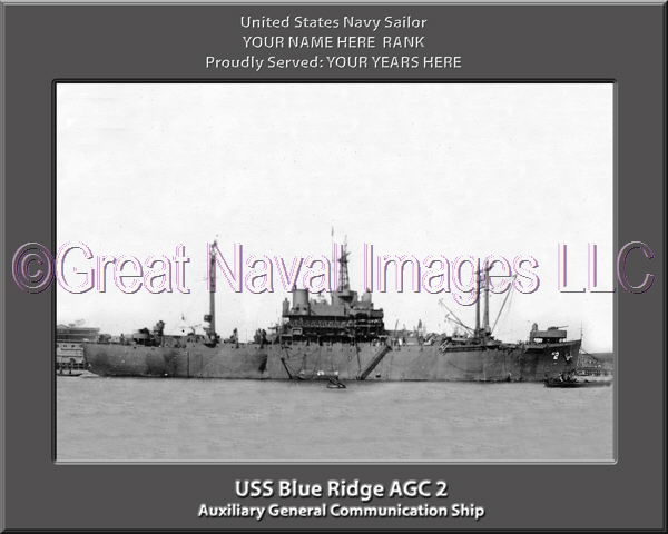 USS Blue Ridge AGC 2 Personalized Navy Ship hoto
