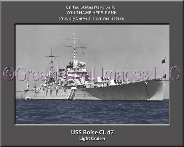 USS Boise CL 47 Personalized Navy Ship Photo Printed on Canvas