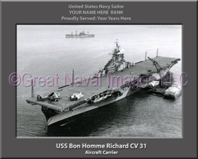 USS Bon Homme Richard CV 31 Personalized Photo on Canvas