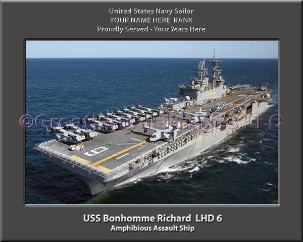 USS Bonhomme Richard LHD 6 Personalized Navy Ship Photo