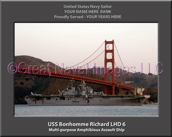 USS Bonhomme Richard LHD 6 Personalized Navy Ship Photo
