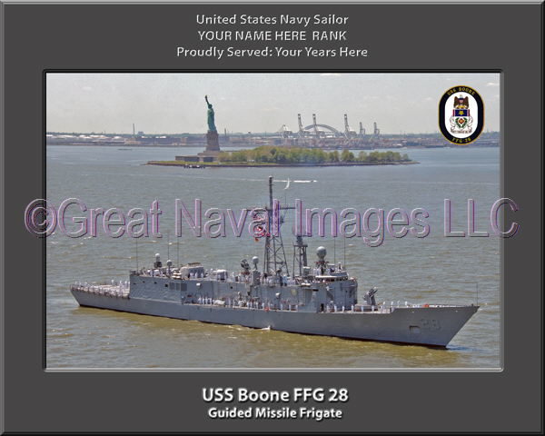 USS Boone FFG 28 Personalized Ship Photo on Canvas
