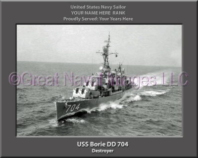 USS Borie DD 704 Personalized ship Photo