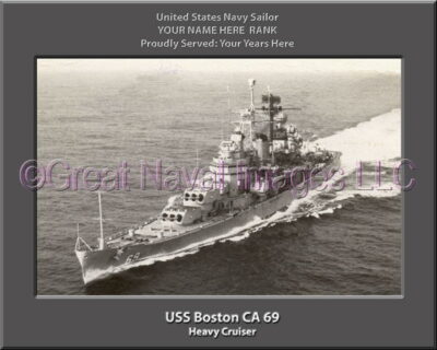 USS Boston CA 69 Personalized Navy Ship Photo Printed on Canvas