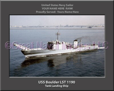 USS Boulder LST 1190 Personalized Navy Ship Photo