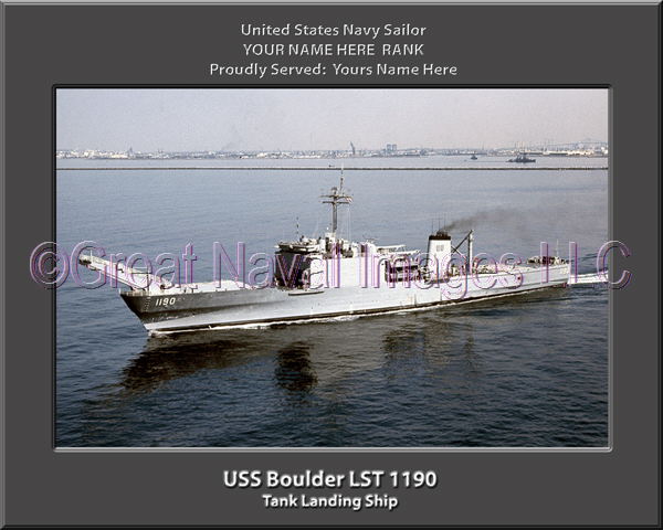 USS Vernon County LST 1161 Personalized Canvas Ship Photo Print Navy Veteran