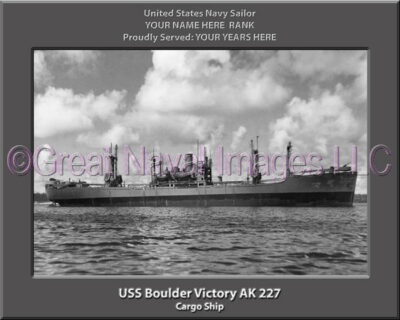 USS Boulder Victory AK 227 Personalized Navy Shop Photo