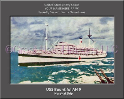 USS Bountiful AH 9 Personalized ship Photo
