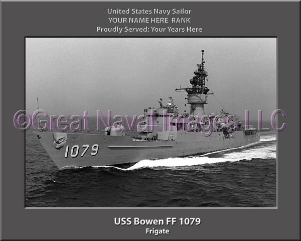 USS Bowen FF 1079 Personalized Ship Photo on Canvas