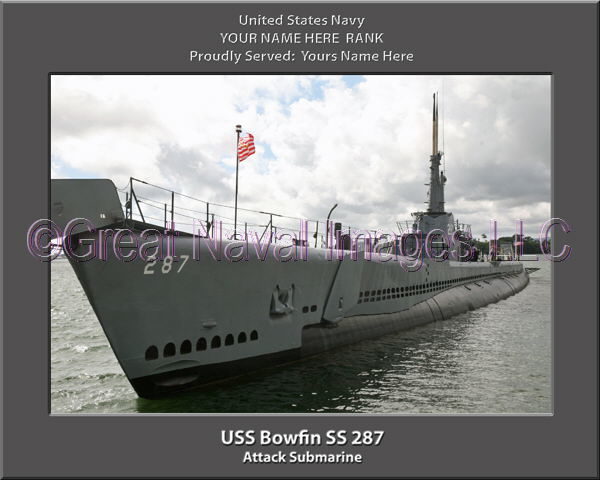 USS Bowfin SS 287 Personalized Photo on Canvas