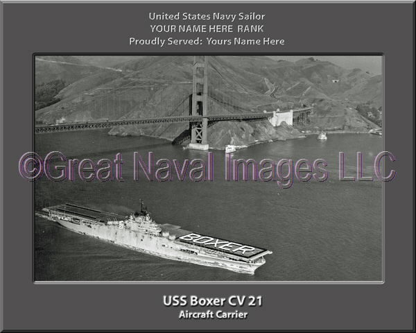 USS Boxer CV 21 Personalized Photo on Canvas