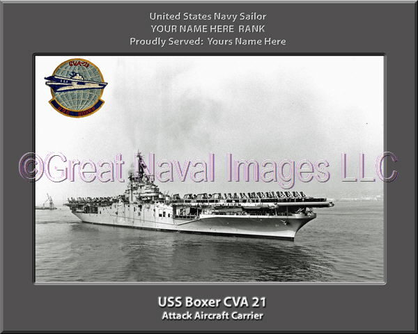 USS Boxer CVA 21 Personalized Photo on Canvas