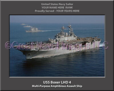 USS Boxer LHD 4 Personalized Navy Ship Photo
