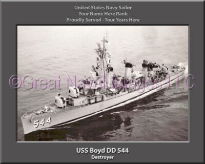 USS Boyd DD 544 Personalized ship Photo