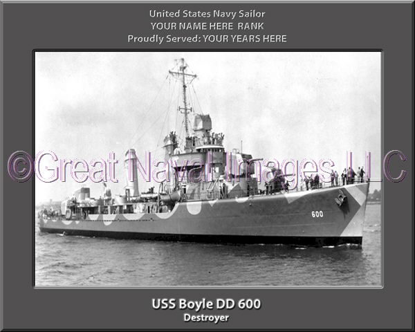 USS Boyle DD 600 Personalized Navy Ship Photo