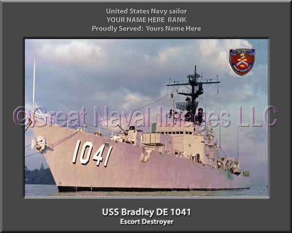USS Bradley DE 1041 Personalized ship Photo