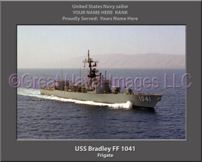 USS Bradley FF 1041 Personalized Ship Photo on Canvas
