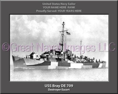 USS Bray DE 709 Personalized Navy Ship Photo