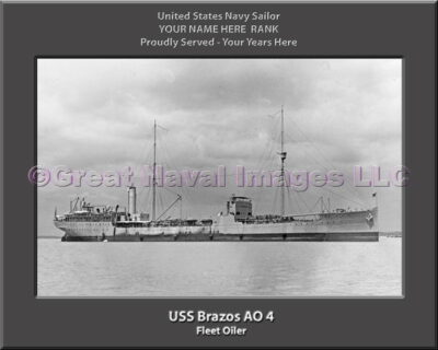 USS Brazos AO 4 Personalized ship Photo