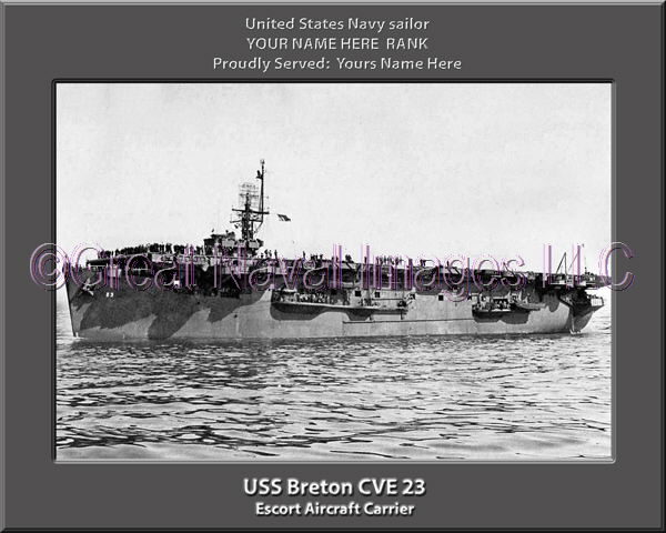 USS Breton CVE 23 Personalized Photo on Canvas