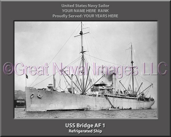 USS Bridge AF 1Perosnalized Navy Ship Photo