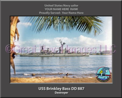 USS Brinkley Bass DD 887 Personalized ship Photo