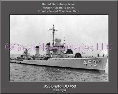 USS Bristol DD 453 Personalized ship Photo